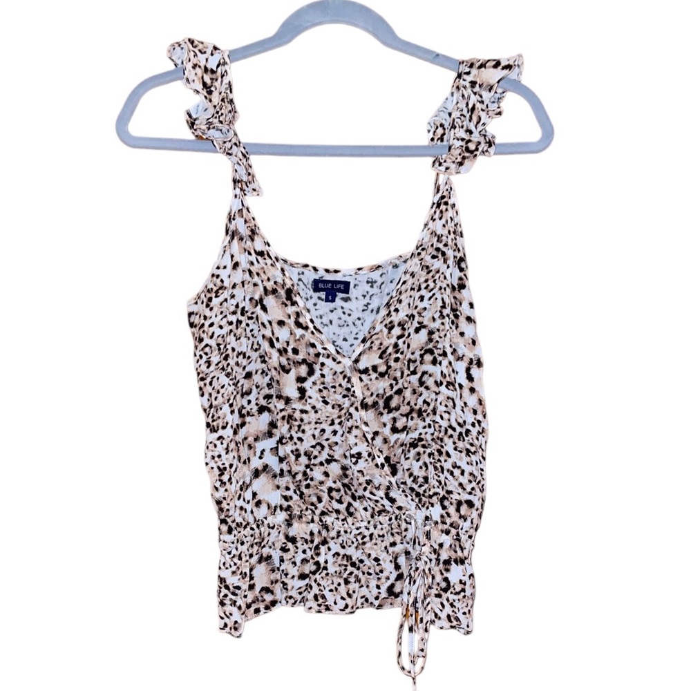 Blue Life Planet Blue Kaitlyn Top In Leopard Print View 2
